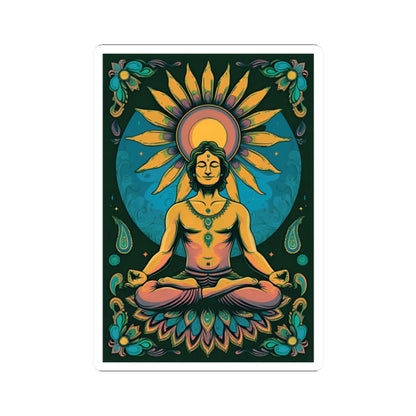 Psychedelic Sunflower Yoga Meditation Kiss-Cut Stickers