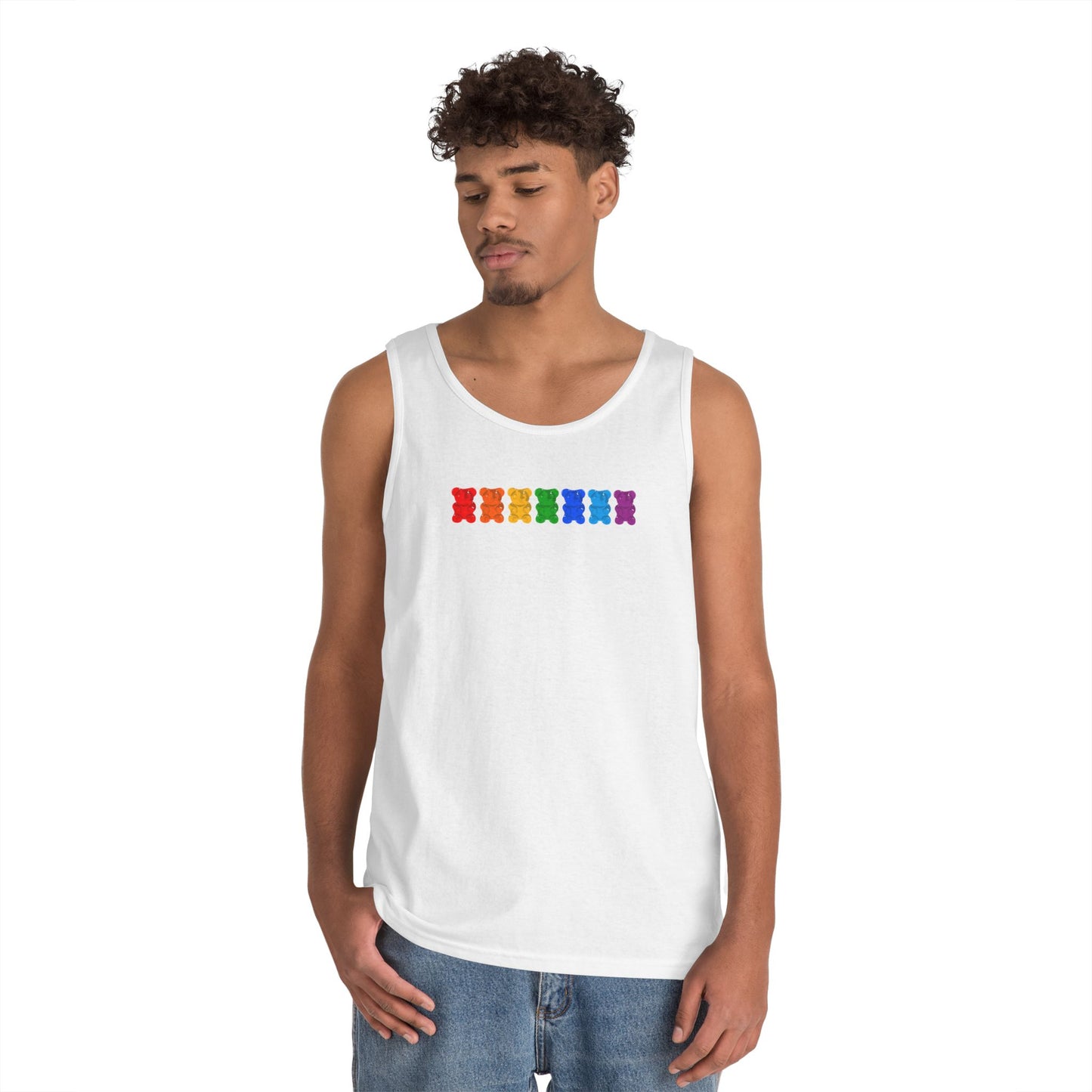 Rainbow Pride Gummy Bears Unisex Heavy Cotton Tank Top