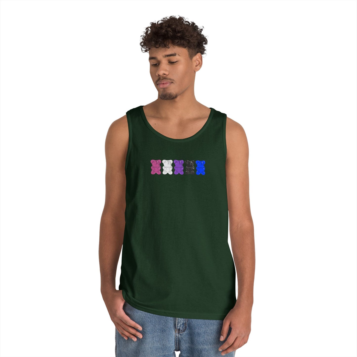 Genderfluid Pride Gummy Bears Unisex Heavy Cotton Tank Top