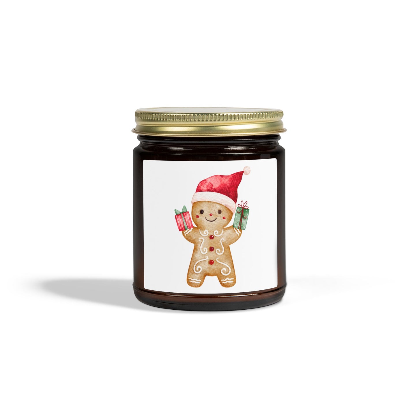 Gingerbread Boy Scented Candles, Coconut Apricot Wax (4oz, 9oz)