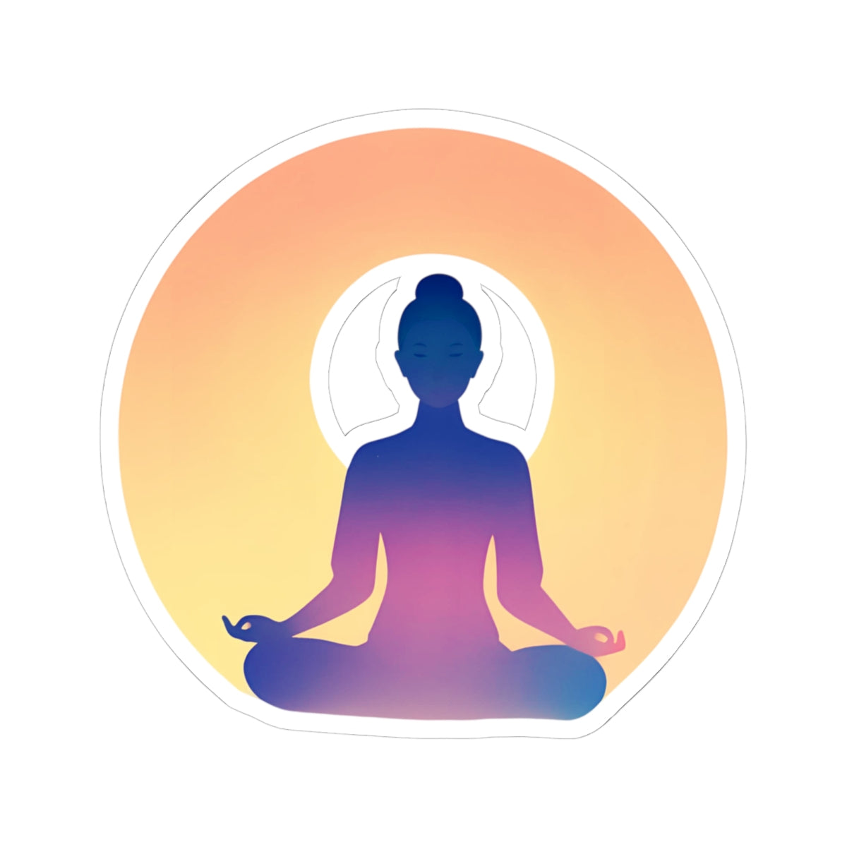 Yoga Sun Meditation Kiss-Cut Stickers
