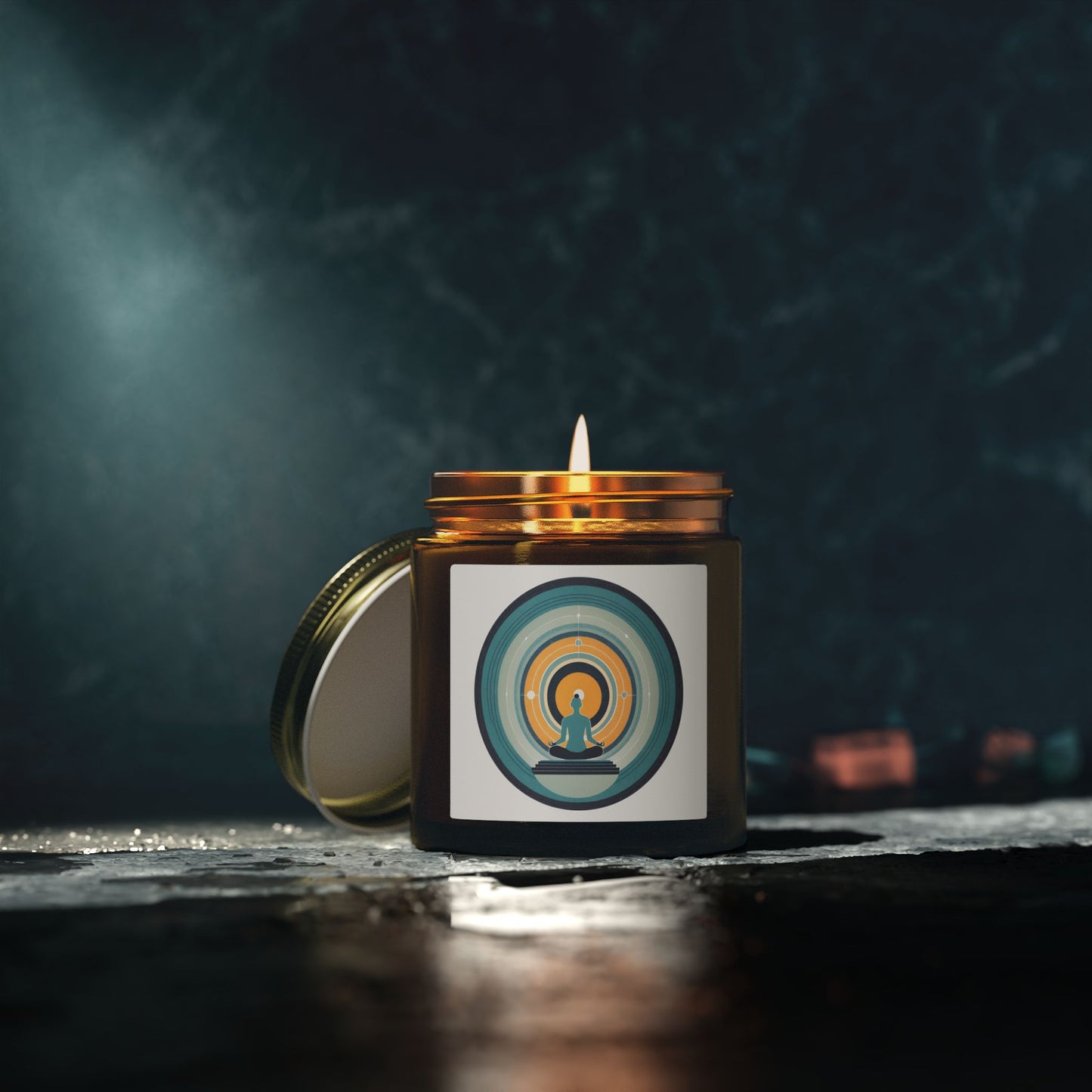Circle of Meditation Scented Candles, Coconut Apricot Wax (4oz, 9oz)
