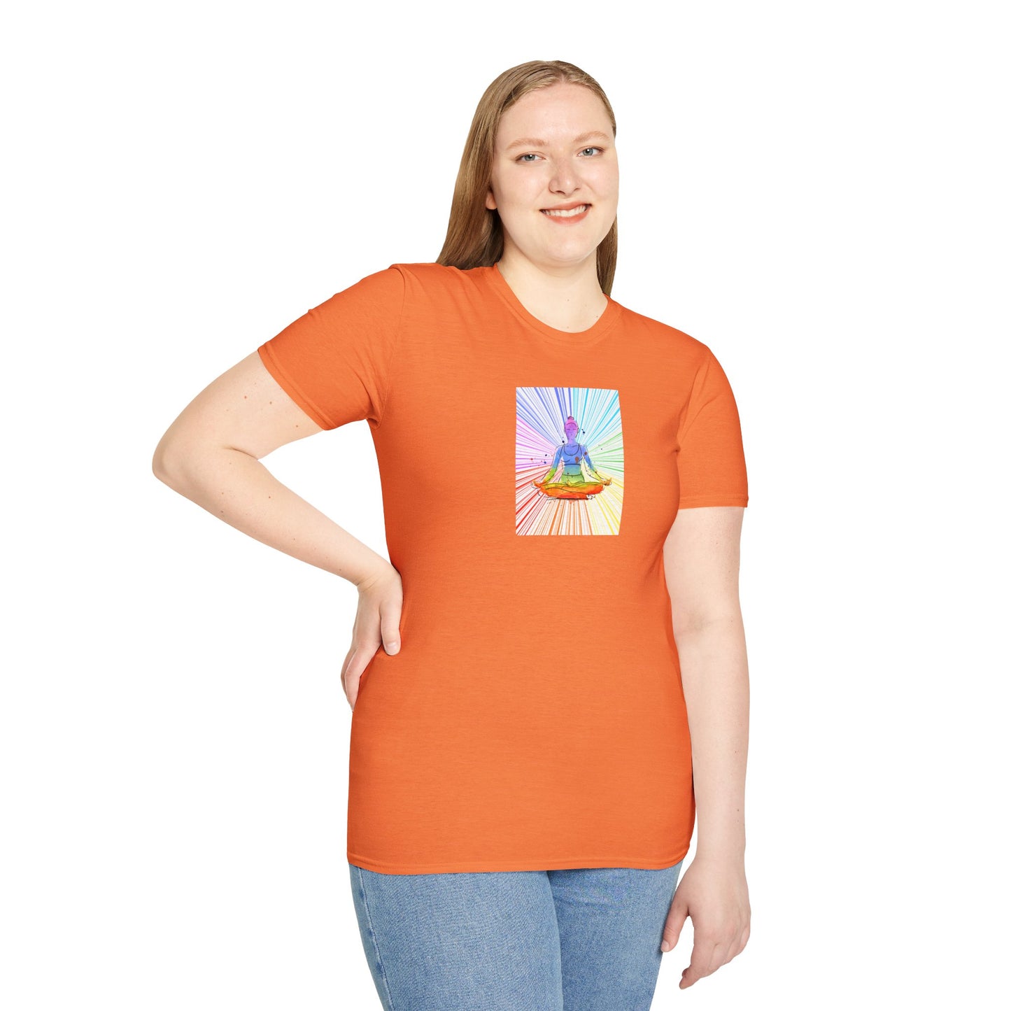 Fractal Rainbow Yoga Unisex Softstyle T-Shirt