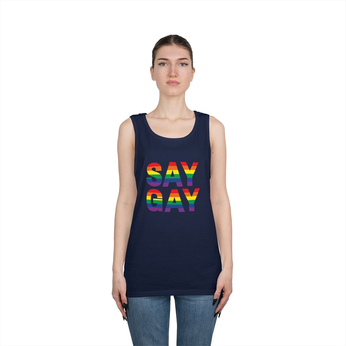 Say Gay Unisex Heavy Cotton Tank Top