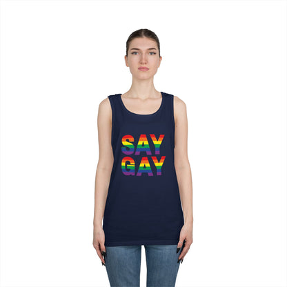 Say Gay Unisex Heavy Cotton Tank Top