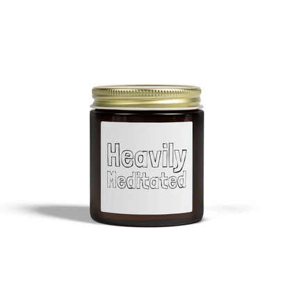Heavily Meditated Scented Candles, Coconut Apricot Wax (4oz, 9oz)