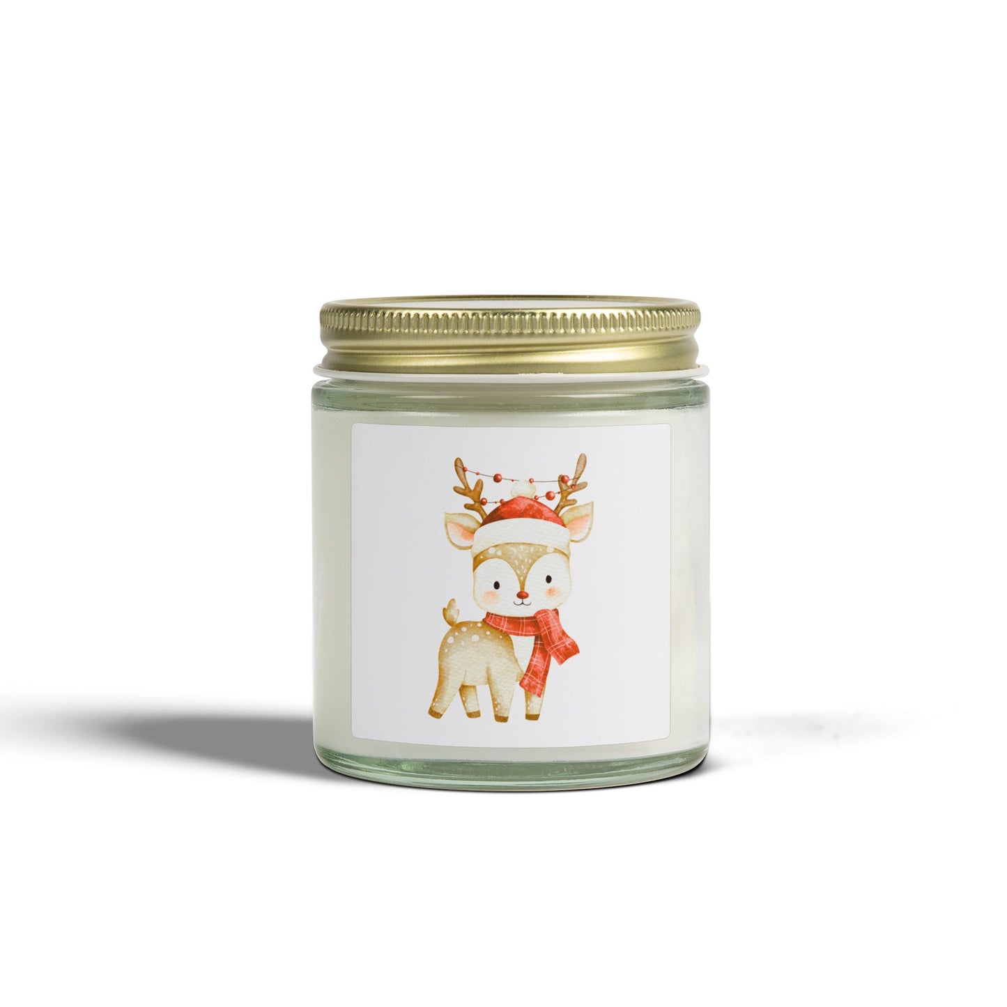 Reindeer Scented Candles, Coconut Apricot Wax (4oz, 9oz)