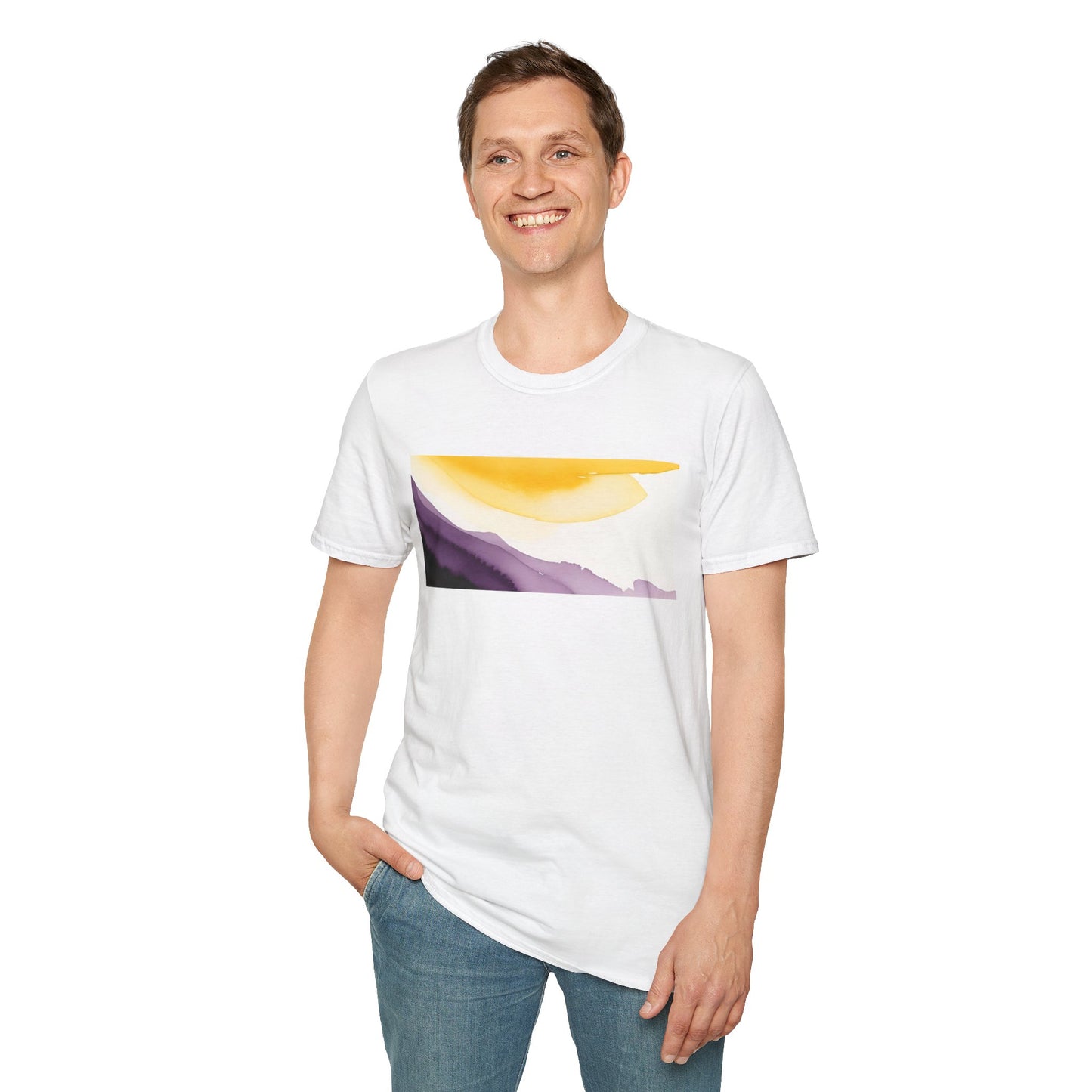 Nonbinary Pride Watercolor Unisex Softstyle T-Shirt
