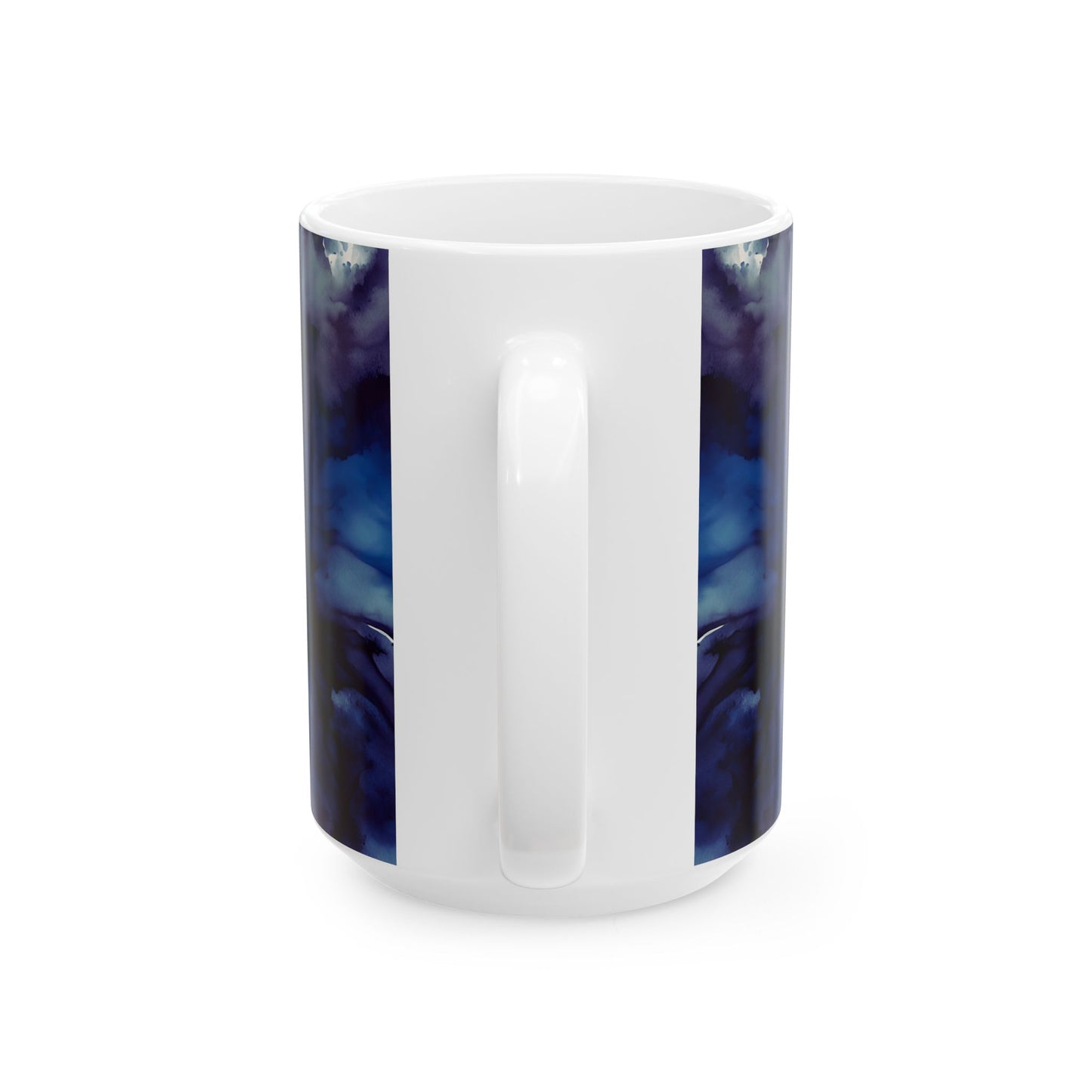 Deep Blue Watercolor Ceramic Mug, (11oz, 15oz)