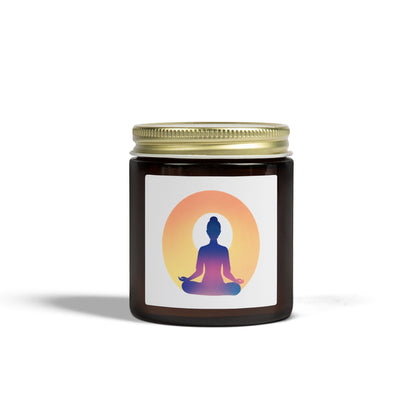 Yoga Sun Meditation Scented Candles, Coconut Apricot Wax (4oz, 9oz)