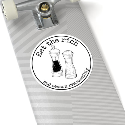 Eat the Rich (and season responsibly) Kiss-Cut Stickers