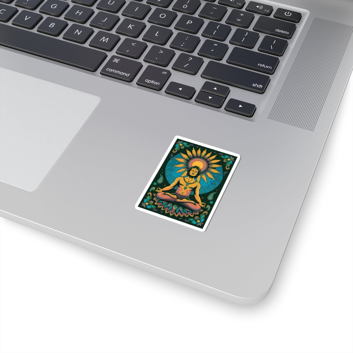 Psychedelic Sunflower Yoga Meditation Kiss-Cut Stickers