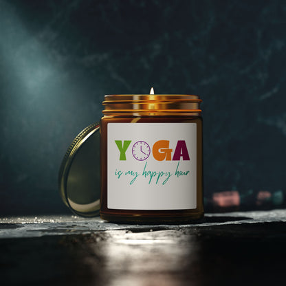 Yoga is my Happy Hour Scented Candles, Coconut Apricot Wax (4oz, 9oz)