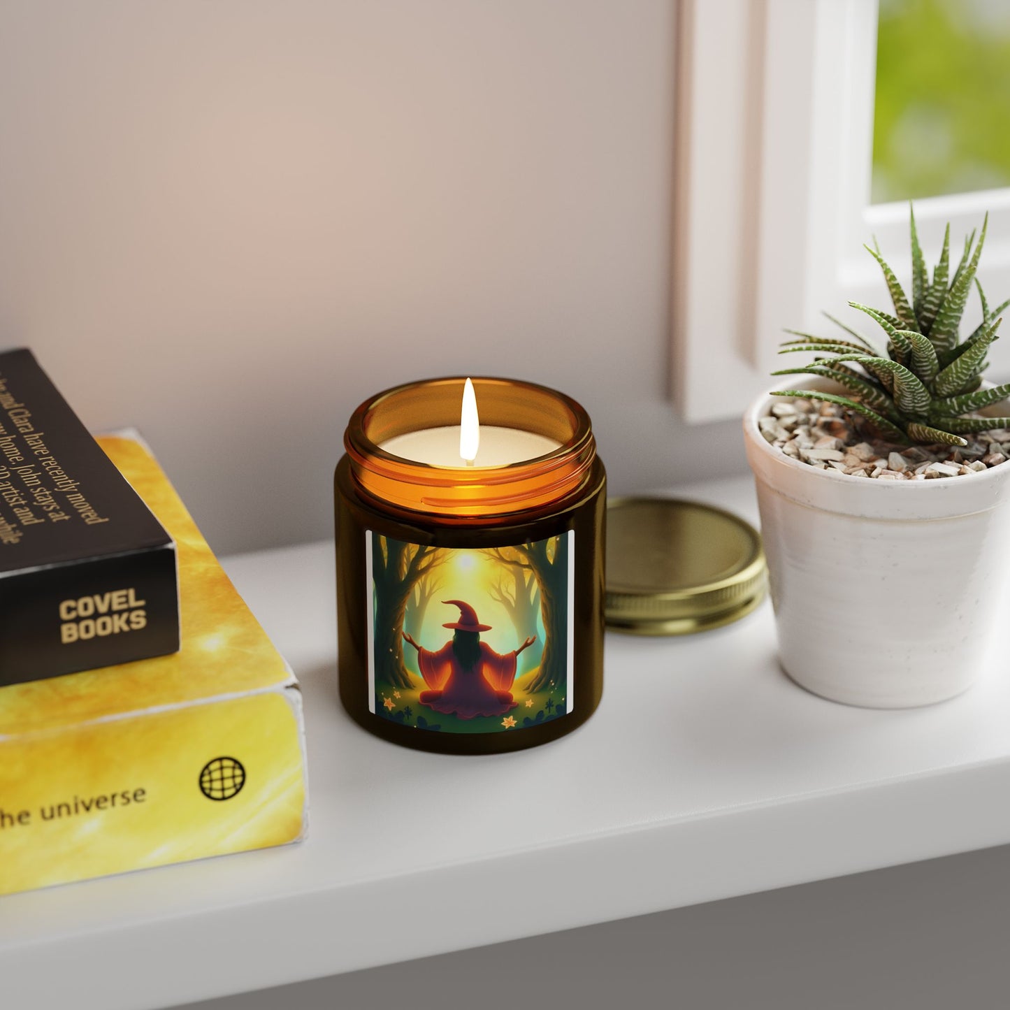 Forest Witch Meditation Scented Candles, Coconut Apricot Wax (4oz, 9oz)