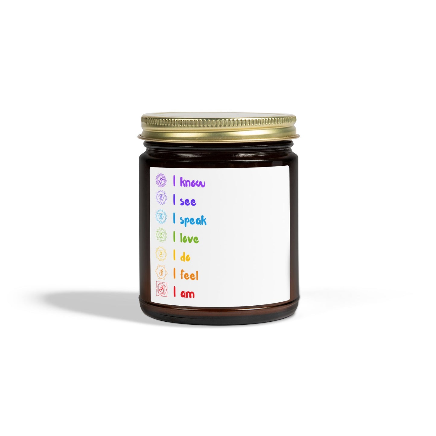 Yoga Chakras Scented Candles, Coconut Apricot Wax (4oz, 9oz)