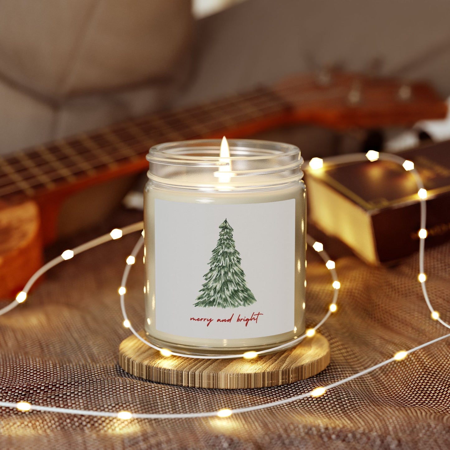 Merry and Bright Scented Candles, Coconut Apricot Wax (4oz, 9oz)