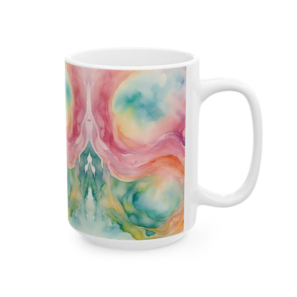 Watercolor Swirls Ceramic Mug, (11oz, 15oz)