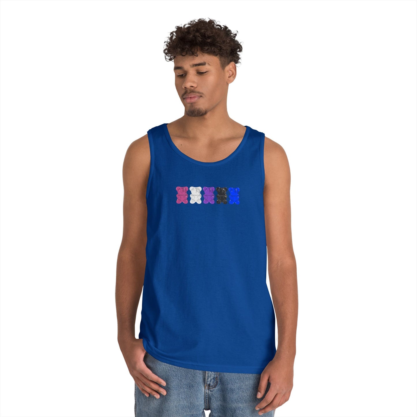 Genderfluid Pride Gummy Bears Unisex Heavy Cotton Tank Top