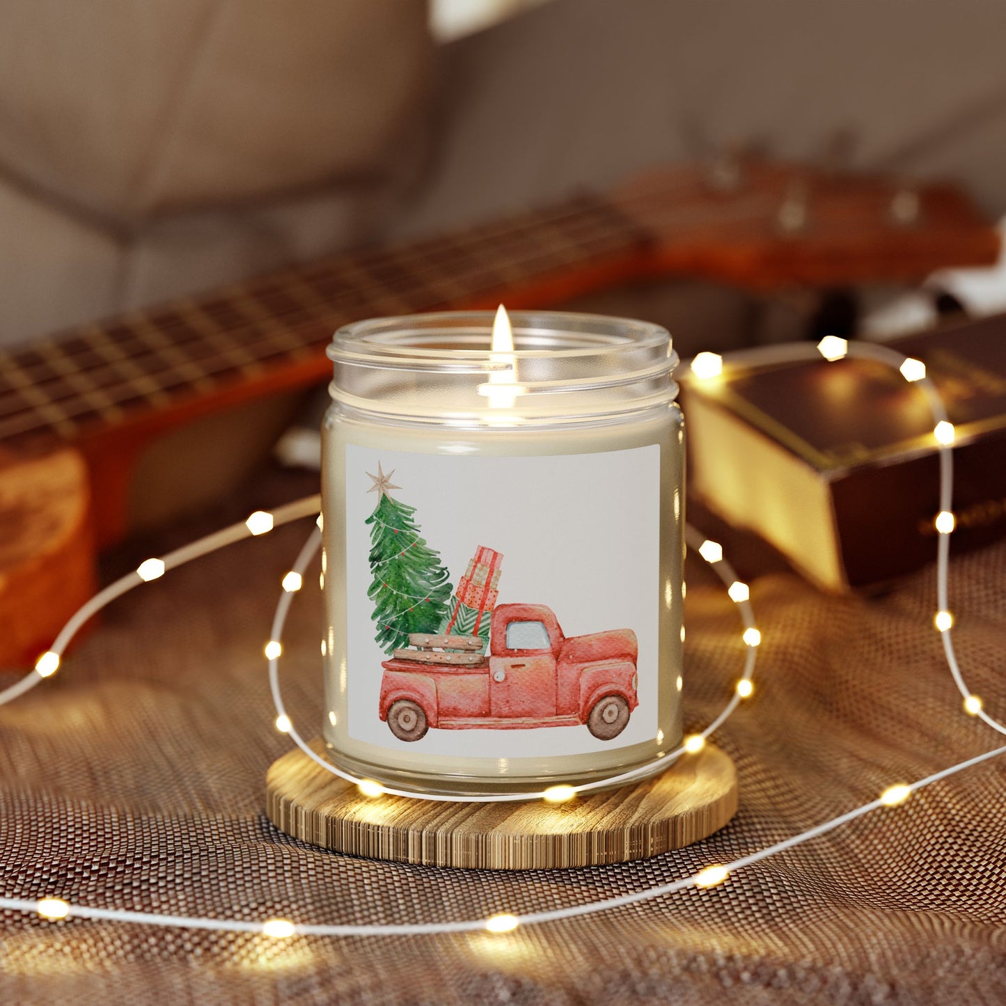 Old Red Truck Scented Candles, Coconut Apricot Wax (4oz, 9oz)
