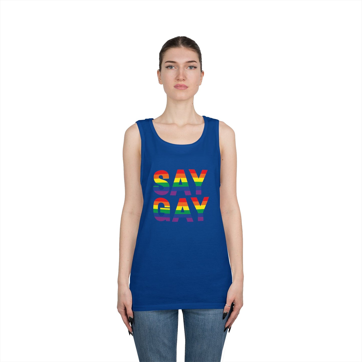 Say Gay Unisex Heavy Cotton Tank Top