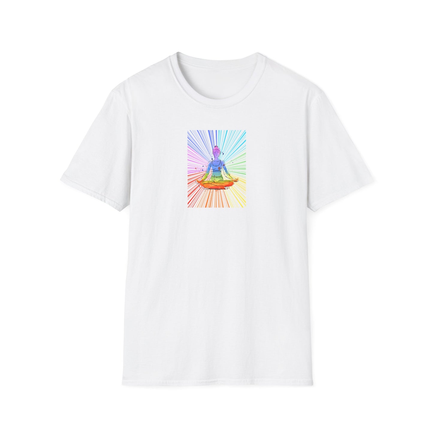 Fractal Rainbow Yoga Unisex Softstyle T-Shirt