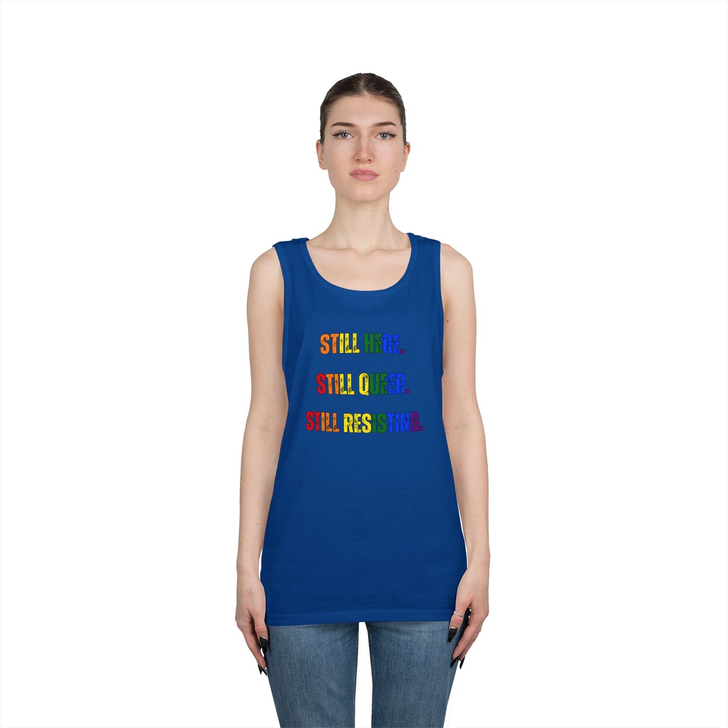 Still Here Still Queer Still Resisting Unisex Heavy Cotton Tank Top