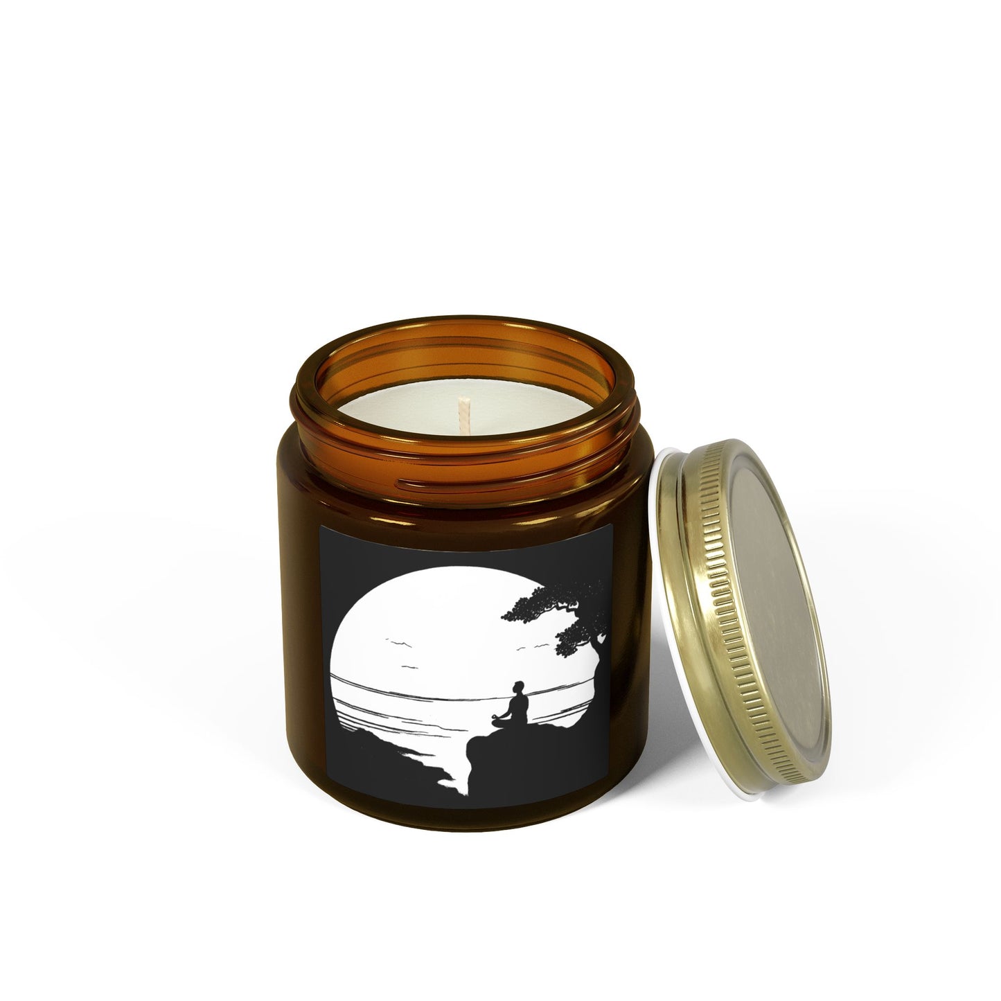 Lakeside Meditation Scented Candles, Coconut Apricot Wax (4oz, 9oz)