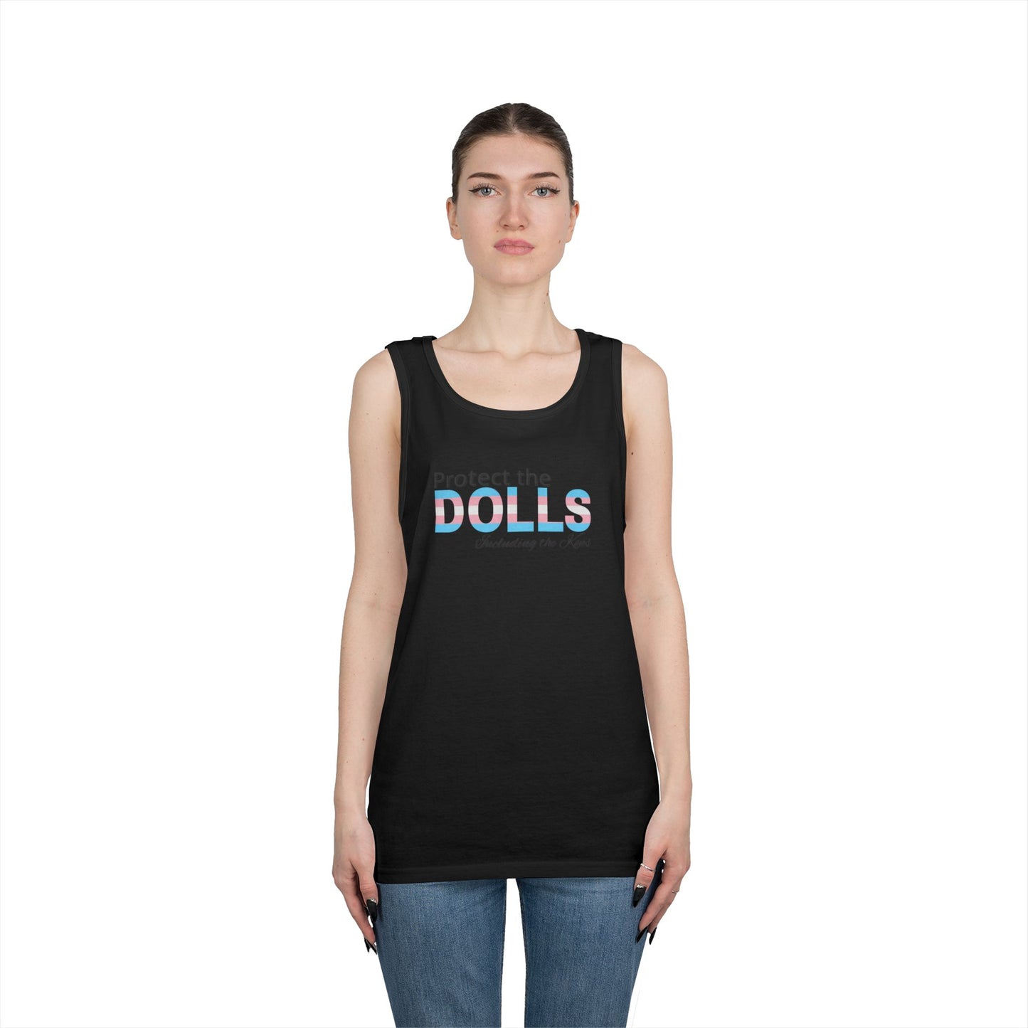 Protect the Dolls Including the Kens Unisex Heavy Cotton Tank Top