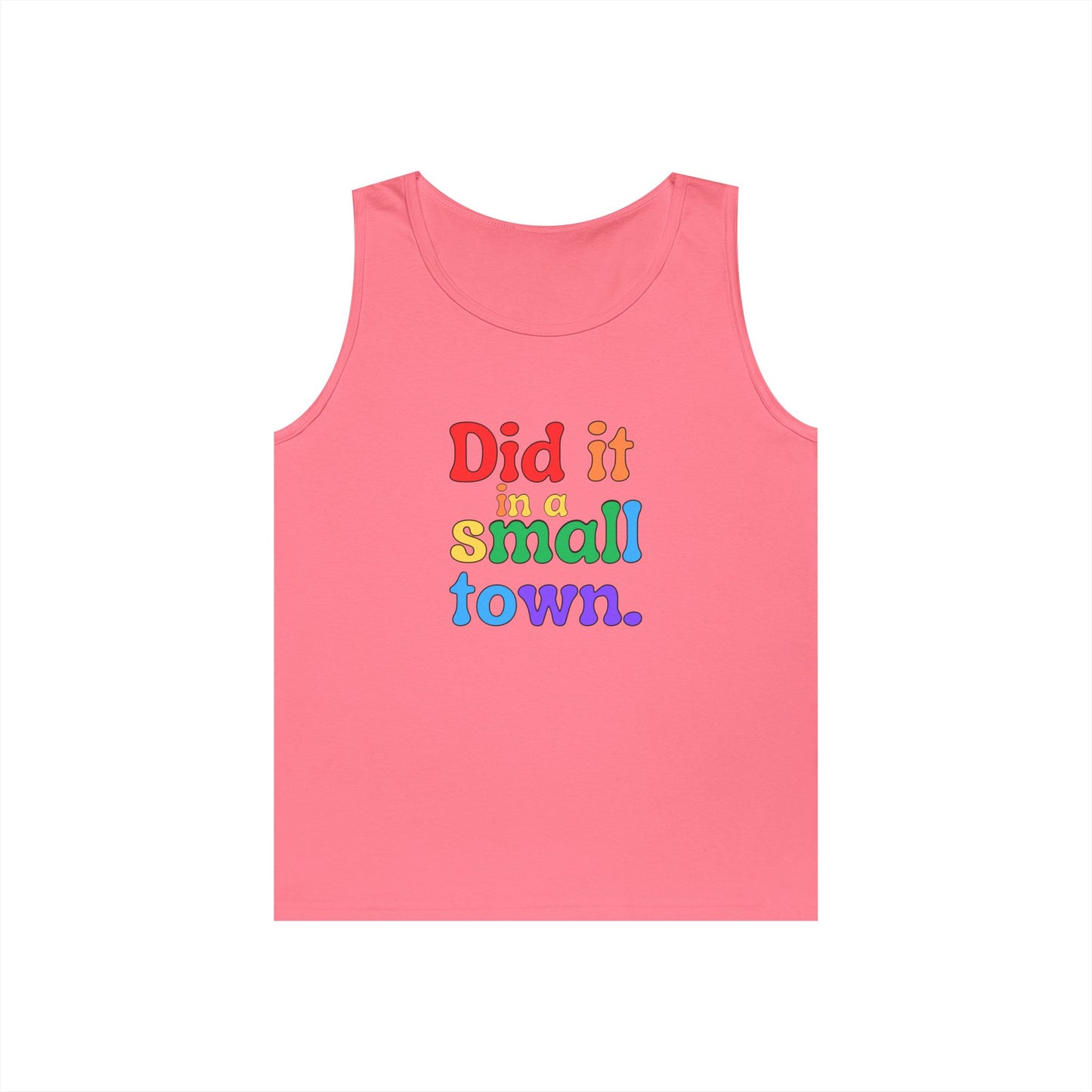 Rainbow Did It In A Small Town Unisex Heavy Cotton Tank Top