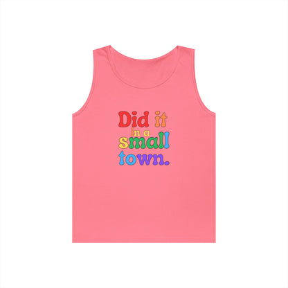 Rainbow Did It In A Small Town Unisex Heavy Cotton Tank Top
