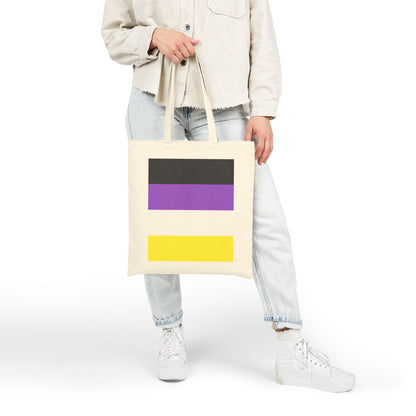 Nonbinary Flag Pride Canvas Tote