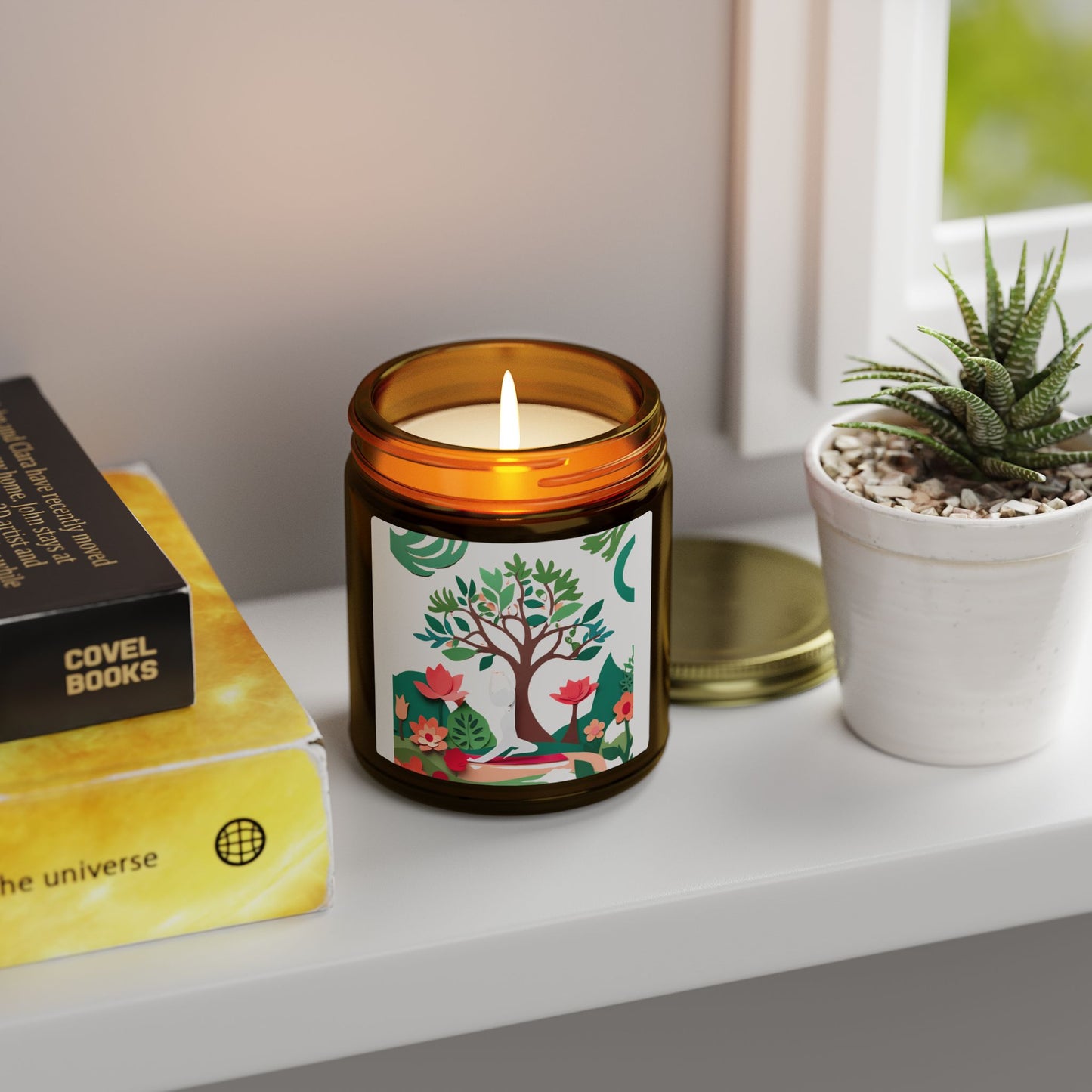 Garden of Mindfulness Scented Candles, Coconut Apricot Wax (4oz, 9oz)