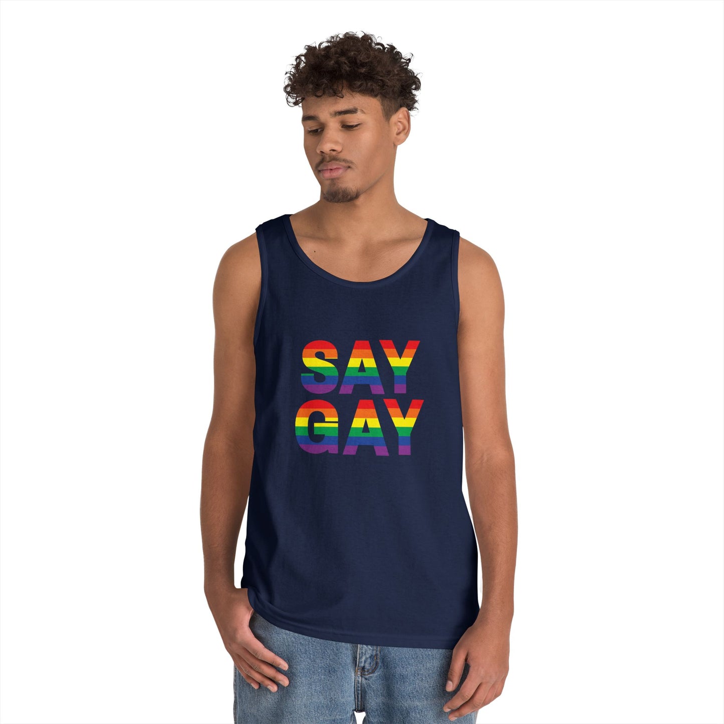 Say Gay Unisex Heavy Cotton Tank Top