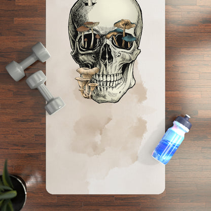 Compost the Rich Mushroom Skull Rubber Yoga Mat