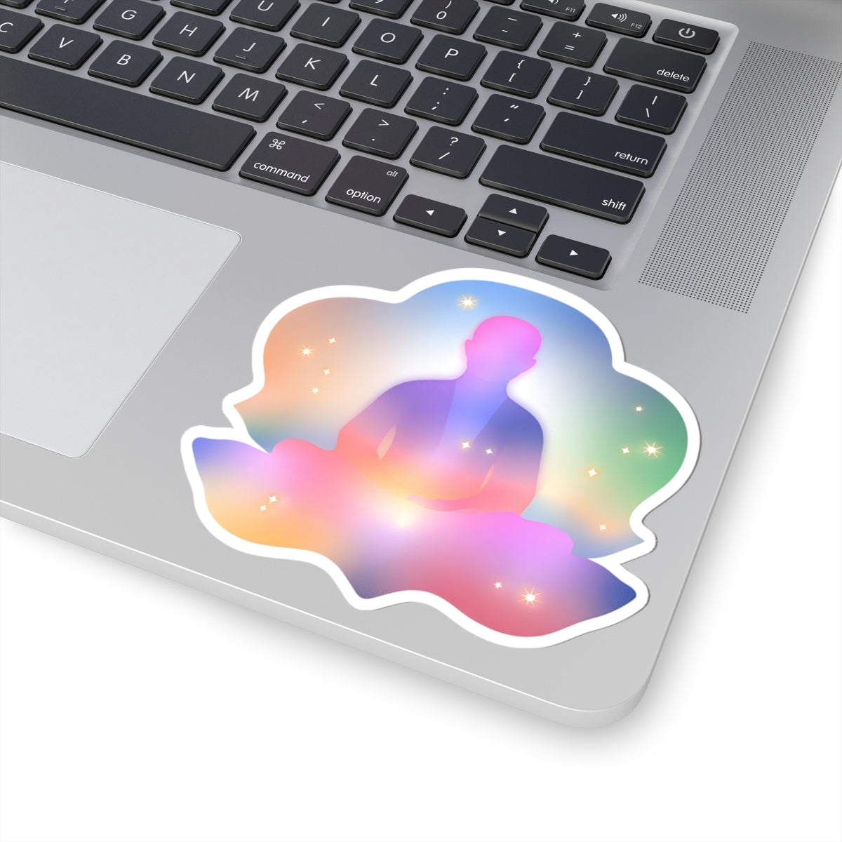 Glowing Lotus Meditation Kiss-Cut Stickers