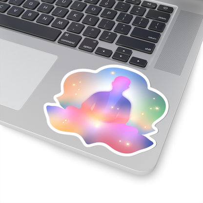 Glowing Lotus Meditation Kiss-Cut Stickers