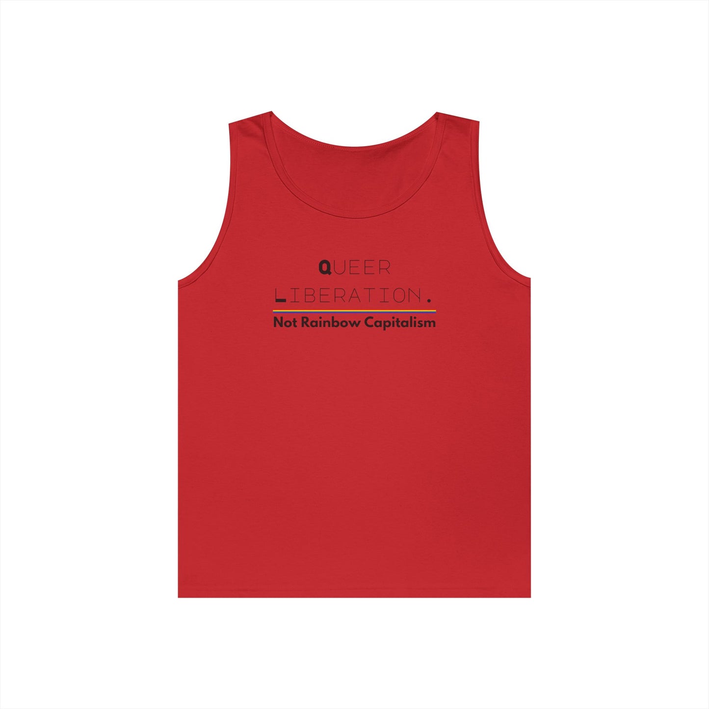 Queer Liberation Not Rainbow Capitalism Unisex Heavy Cotton Tank Top
