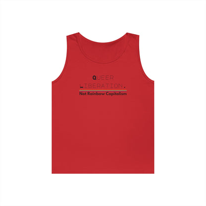 Queer Liberation Not Rainbow Capitalism Unisex Heavy Cotton Tank Top