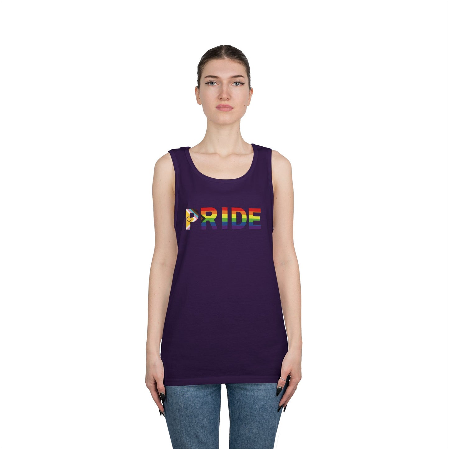 Inclusive Rainbow PRIDE Unisex Heavy Cotton Tank Top