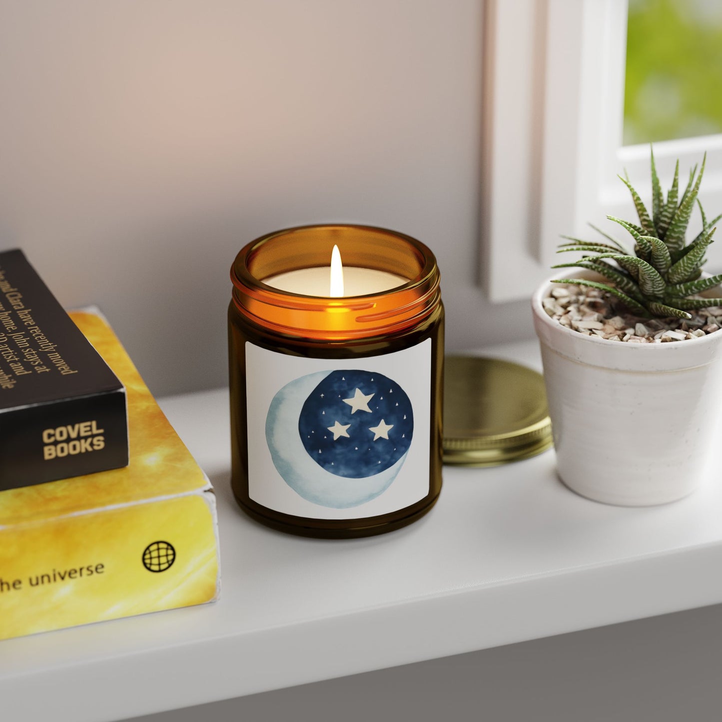 Cosmic Comforts Scented Candles, Coconut Apricot Wax (4oz, 9oz)