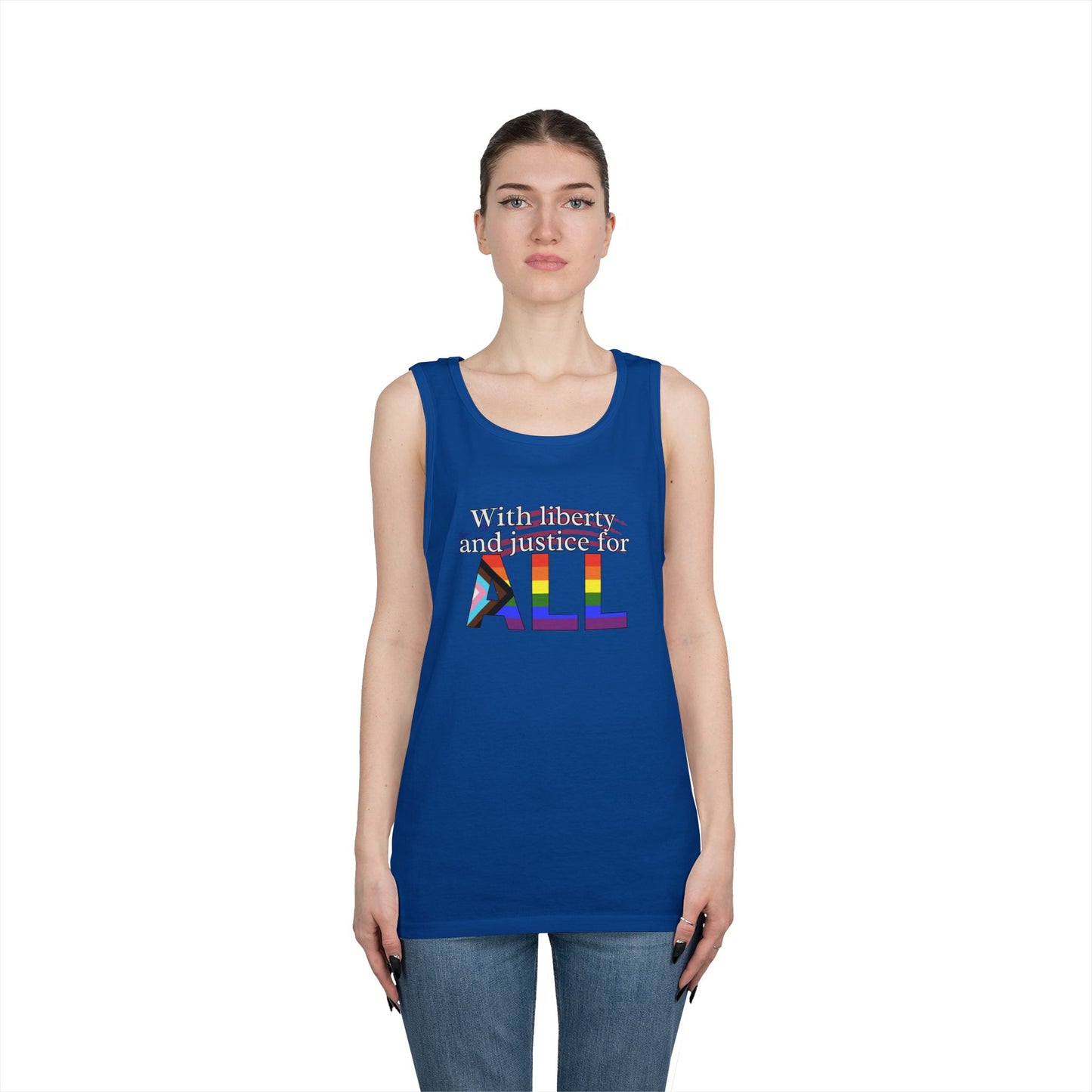 With Liberty and Justice for ALL Unisex Heavy Cotton Tank Top