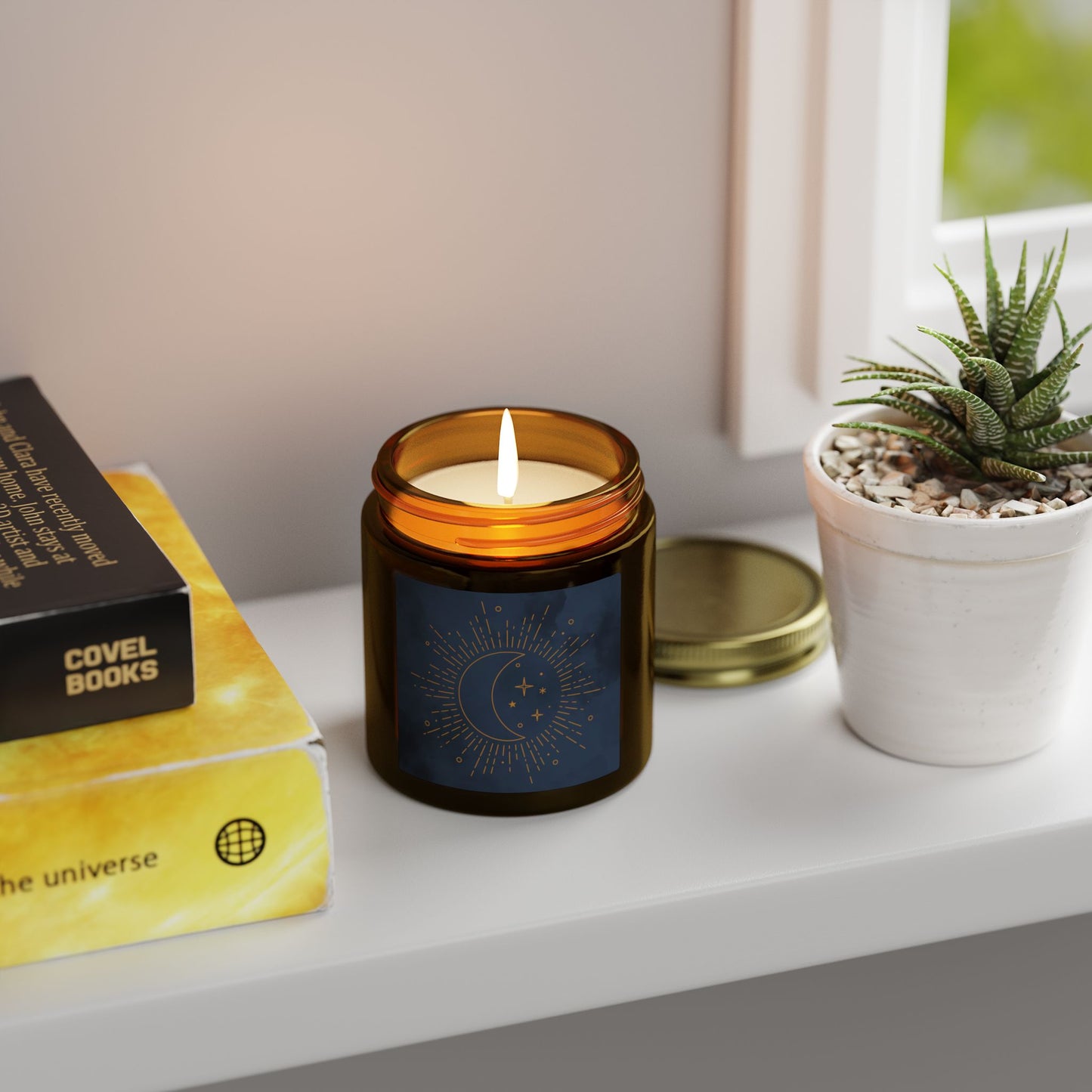 Cosmic Comforts Scented Candles, Coconut Apricot Wax (4oz, 9oz)
