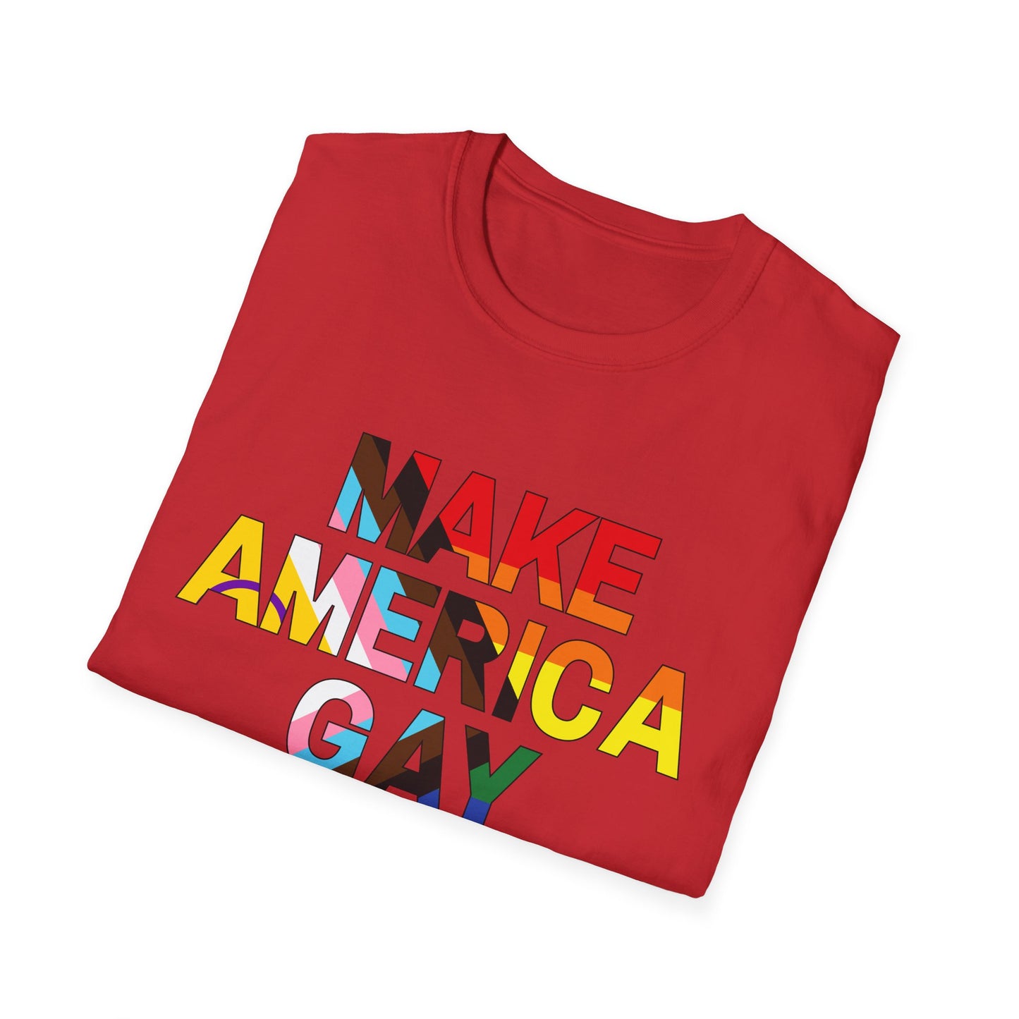 MAGA Make America Gay Again Pride Unisex Softstyle T-Shirt