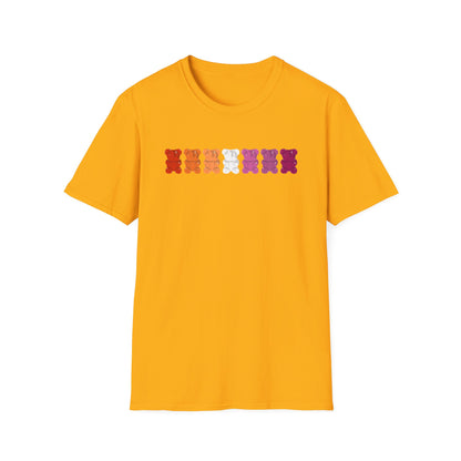 Lesbian Pride Gummy Bears Unisex Softstyle T-Shirt