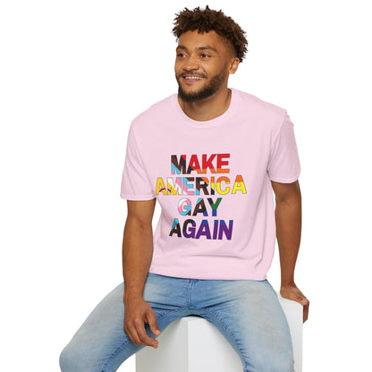 MAGA Make America Gay Again Pride Unisex Softstyle T-Shirt