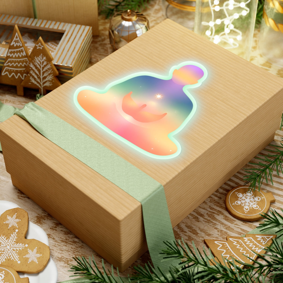 Glowing Meditation Kiss-Cut Stickers