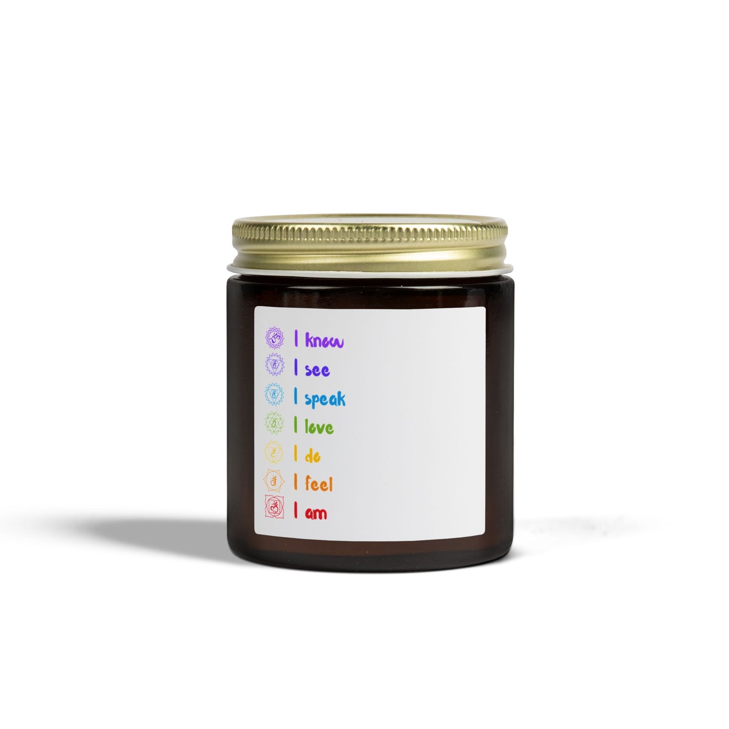 Yoga Chakras Scented Candles, Coconut Apricot Wax (4oz, 9oz)