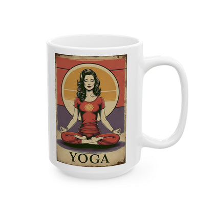 Yoga Girl Ceramic Mug, (11oz, 15oz)