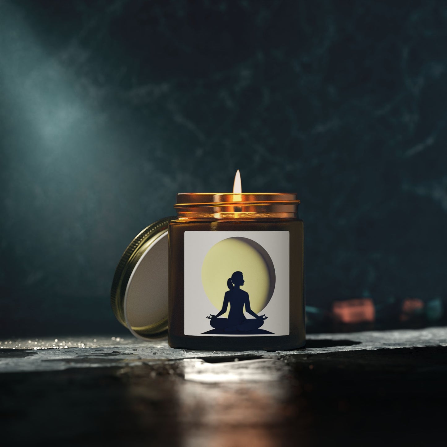 Yoga Moon Meditation Scented Candles, Coconut Apricot Wax (4oz, 9oz)