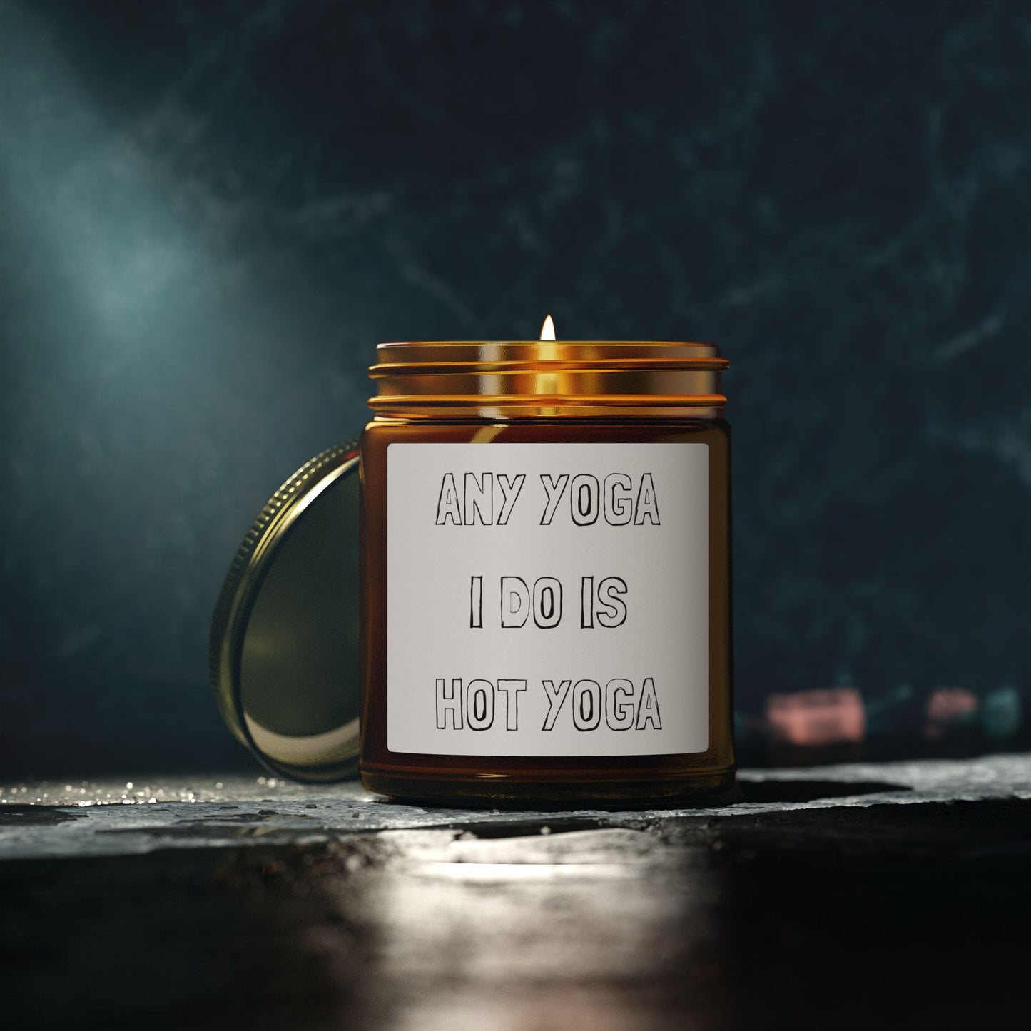 Any Yoga I Do Is Hot Yoga Scented Candles, Coconut Apricot Wax (4oz, 9oz)